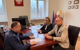 Spotkanie Burmistrza Brzegu Dolnego z nowym Komendantem Powiatowym Policji w Wołowie