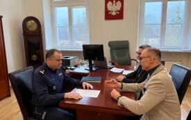 Spotkanie Burmistrza Brzegu Dolnego z nowym Komendantem Powiatowym Policji w Wołowie