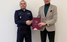 Spotkanie Burmistrza Brzegu Dolnego z nowym Komendantem Powiatowym Policji w Wołowie