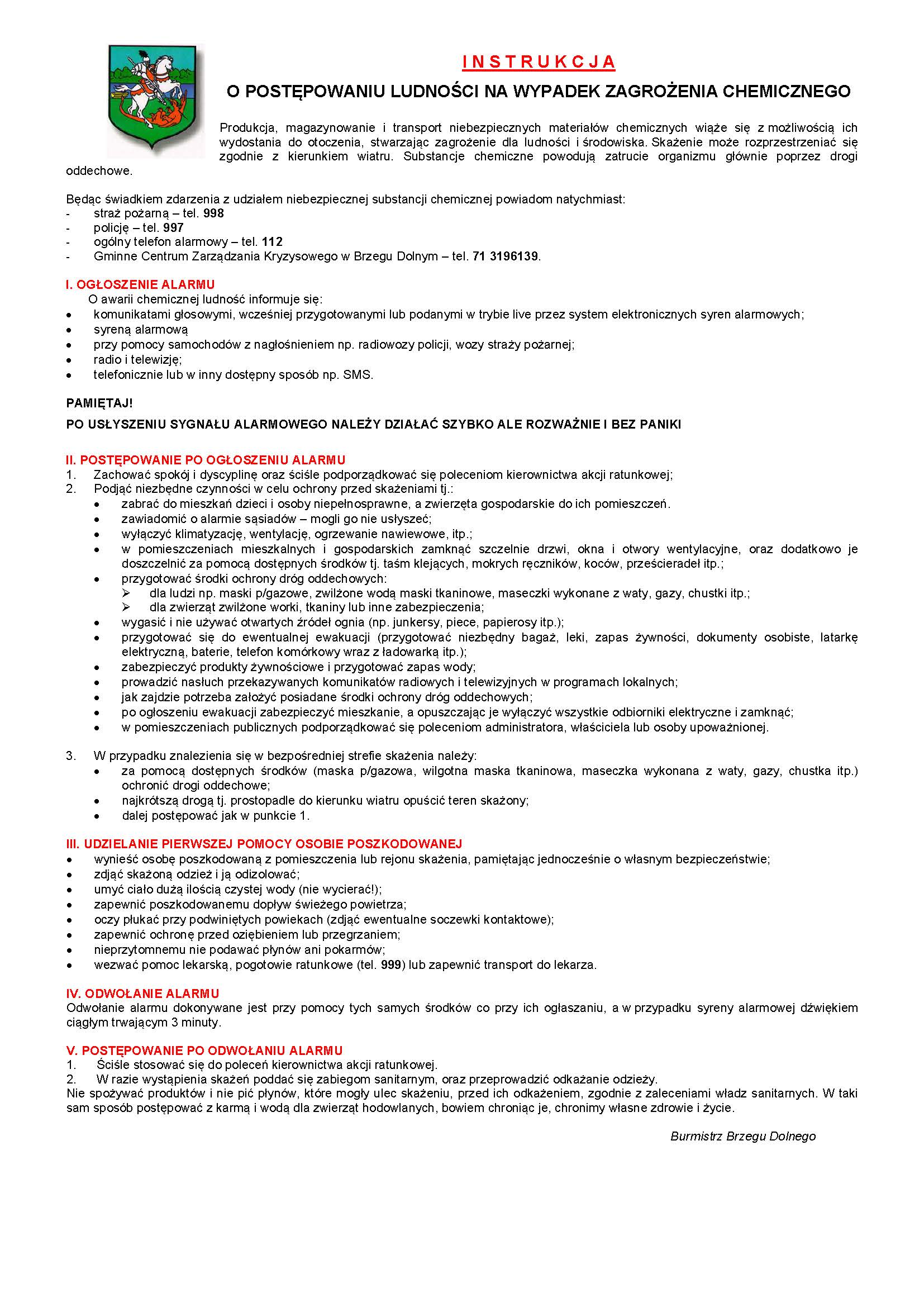 Instrukcja - zagrożenie chemiczne
