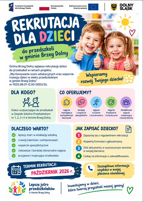 Rusza rekrutacja do projektu edukacyjnego w&nbsp;Gminie Brzeg Dolny