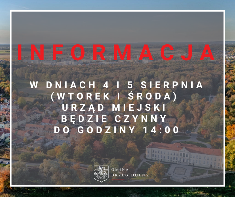 Zmiana godzin pracy Urzędu Miejskiego