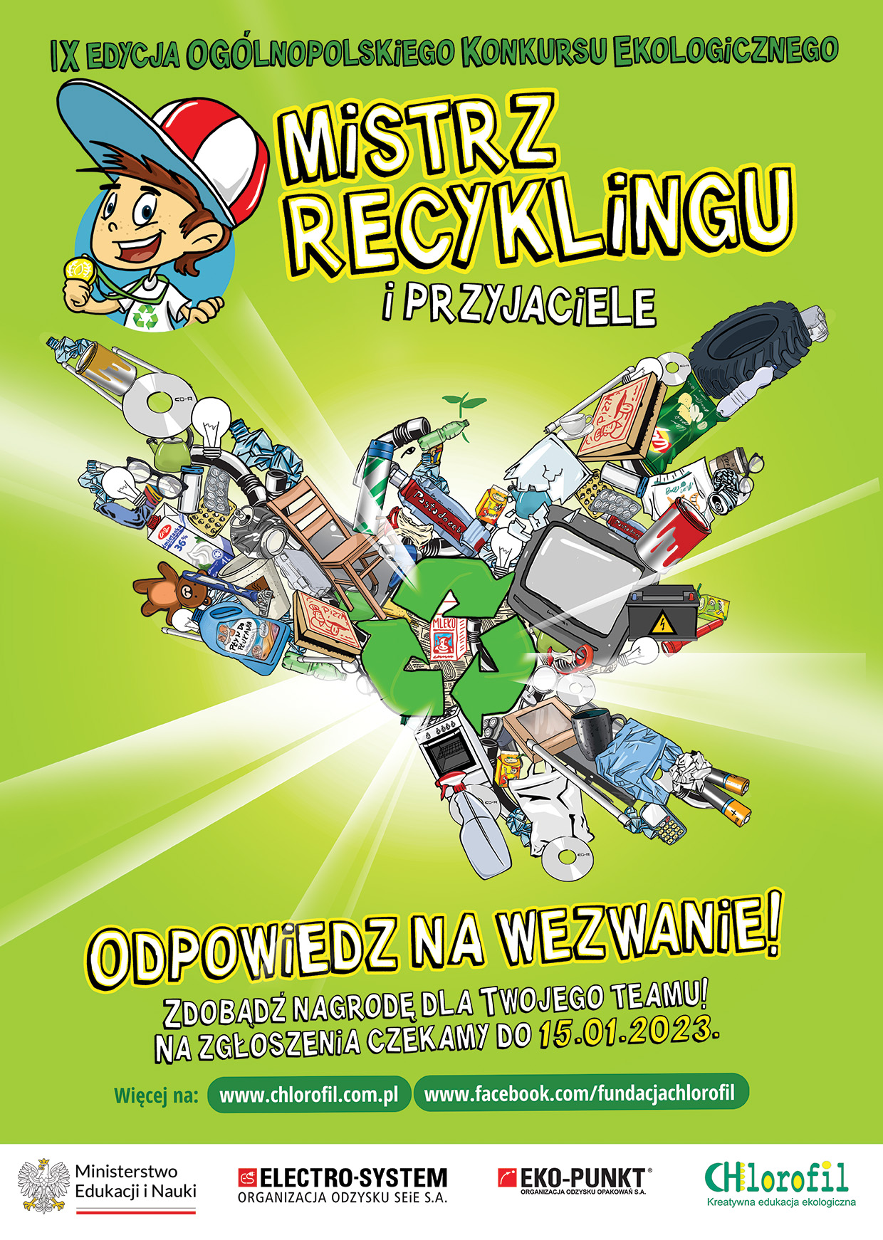 Konkurs ekologiczny Mistrz Recyklingu i Przyjaciele Plakat konkursu