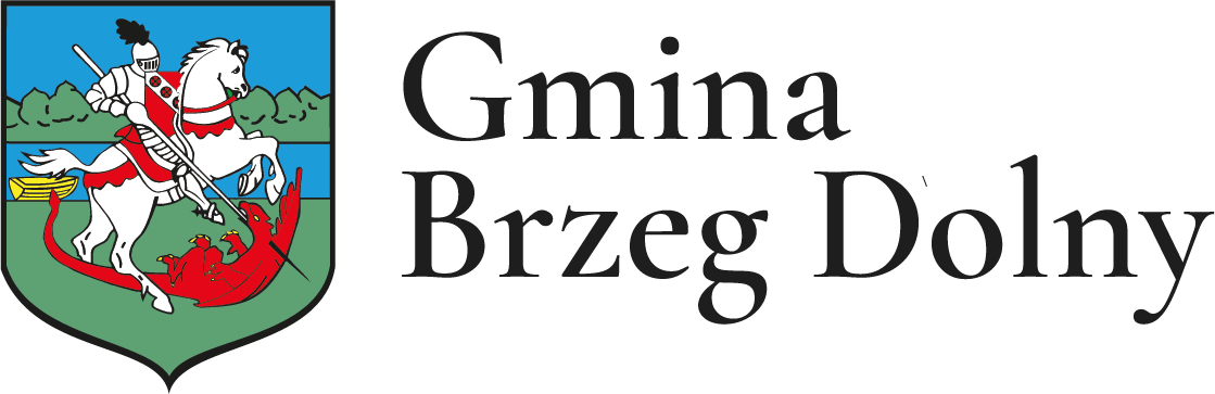 Herb Gminy Brzeg Dolny z&nbsp;napisem "Gmina Brzeg Dolny"
