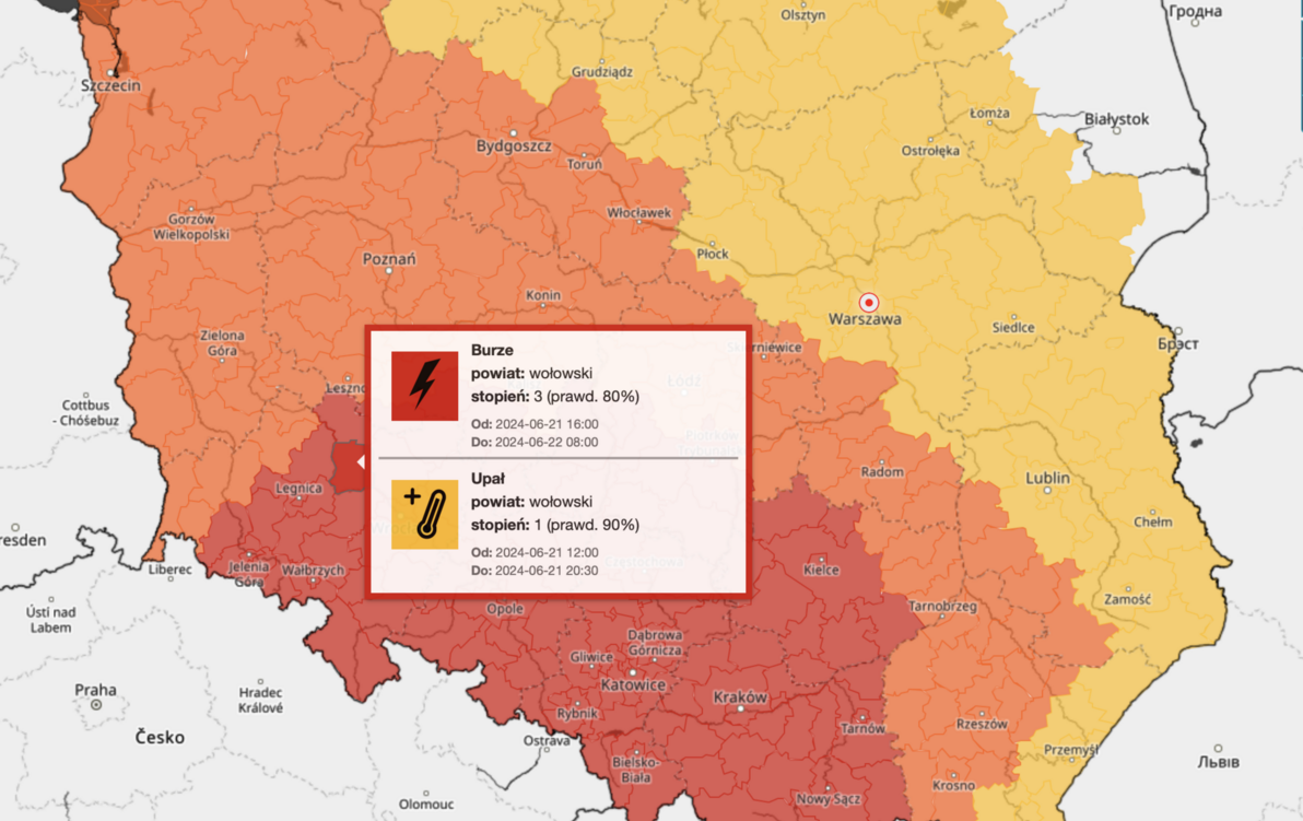 Zdjęcie do Najwyższy stopień zagrożenia burzami 