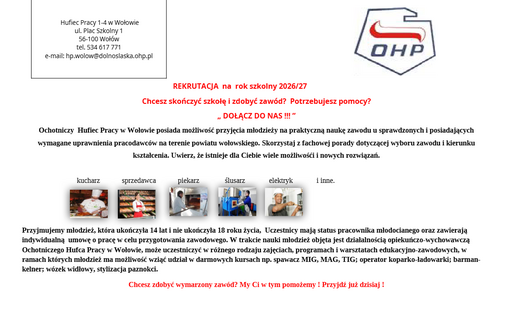 Rekrutacja do OHP Wołów na rok szkolny 2026/2027