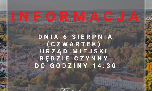 Zmiana godzin pracy Urzędu Miejskiego