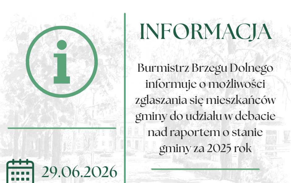 Zdjęcie do Informacja o debacie nad raportem o stanie Gminy Brzeg Dolny za 2025 rok